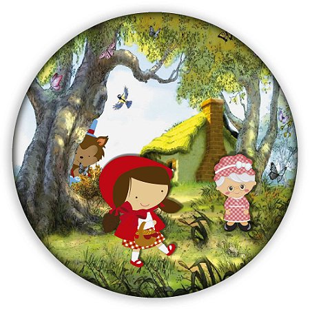 Capa Painel Redondo Sublimado - Chapeuzinho Vermelho