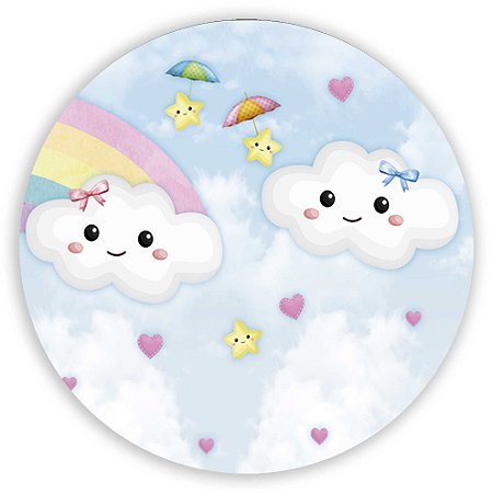 Capa Painel Redondo Sublimado - Chuva de Amor