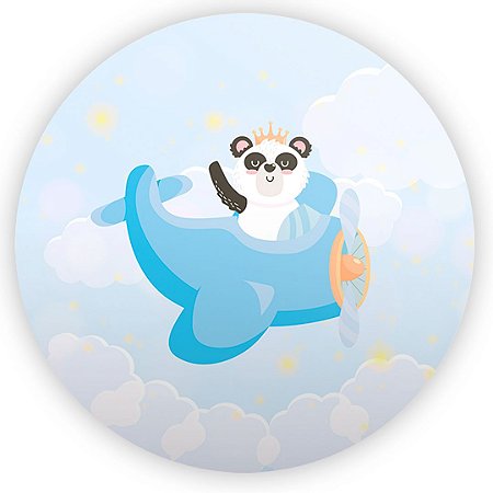 Capa Painel Redondo Sublimado - Urso Aviador