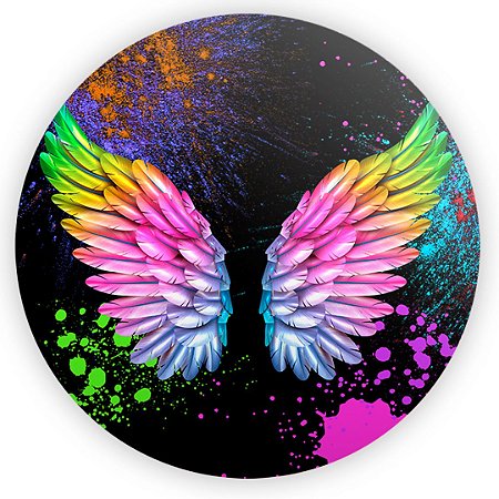 Capa Painel Redondo Sublimado - Asas Grunge