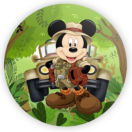 Capa Painel Redondo Sublimado - Mickey Safari