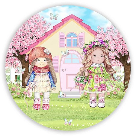 Capa Painel Redondo Sublimado - Boneca Vintage