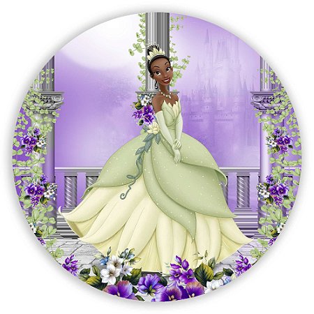 Capa Painel Redondo Sublimado - A Princesa e o Sapo