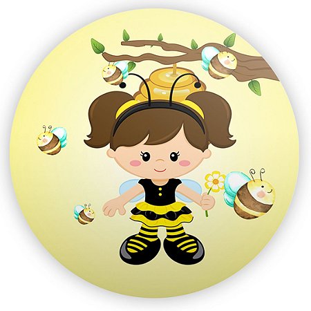 Capa Painel Redondo Sublimado - Abelhinha