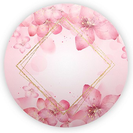 Capa Painel Redondo Sublimado - ores Rosa