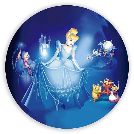 Capa Painel Redondo Sublimado - Cinderela