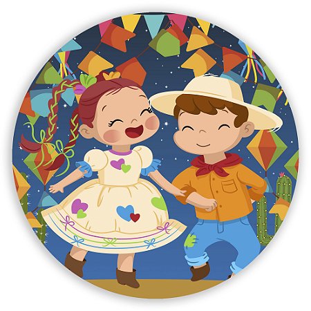 Capa Painel Redondo Sublimado - Festa Junina
