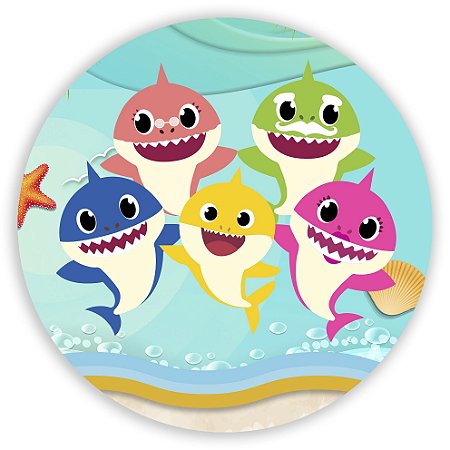 Capa Painel Redondo Sublimado - Baby Shark