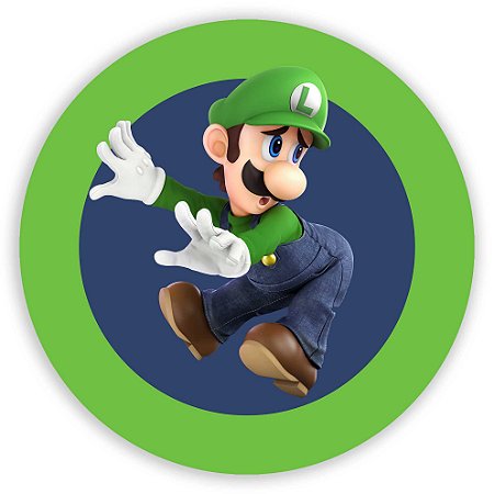Capa Painel Redondo Sublimado - Super Mario - Luigi