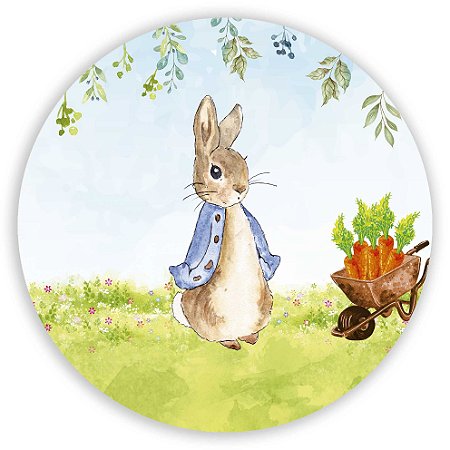 Capa Painel Redondo Sublimado - Coelho da Pascoa