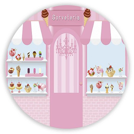 Capa Painel Redondo Sublimado - Confeitaria
