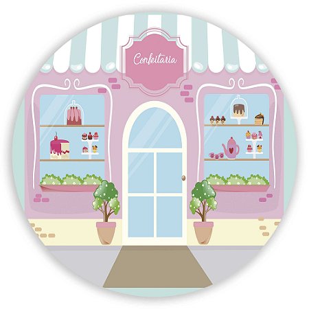 Capa Painel Redondo Sublimado - Confeitaria