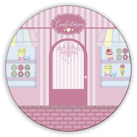 Capa Painel Redondo Sublimado - Confeitaria