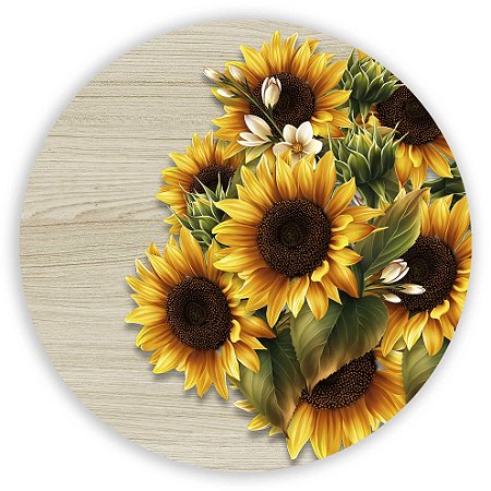 Capa Painel Redondo Sublimado - Girassol