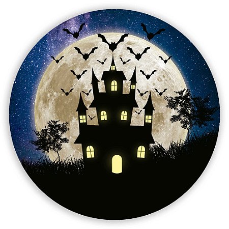 Capa Painel Redondo Sublimado - Dia das Bruxas Halloween