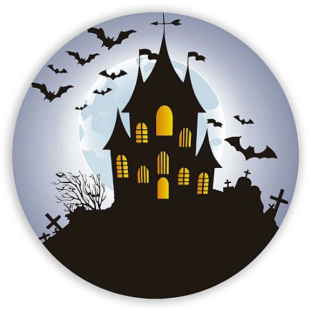 Capa Painel Redondo Sublimado - Dia das Bruxas Halloween