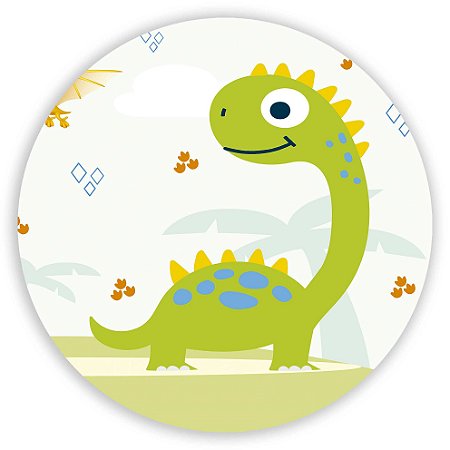 Capa Painel Redondo Sublimado - Dinossauro Cute