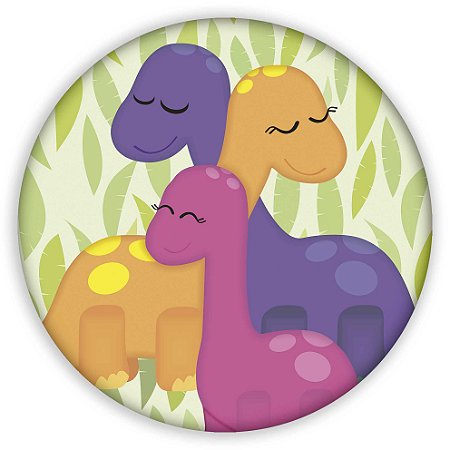 Capa Painel Redondo Sublimado - Dinossauro Cute