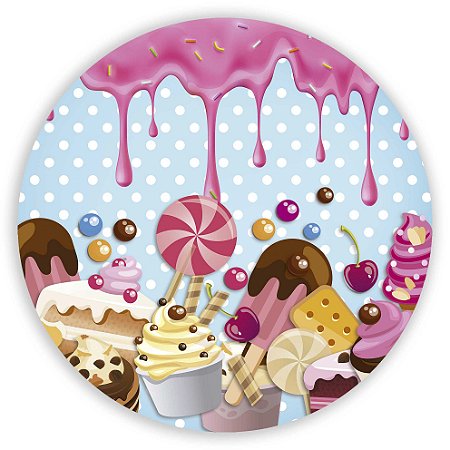 Capa Painel Redondo Sublimado - Doces
