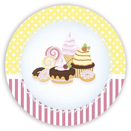 Capa Painel Redondo Sublimado - Doces