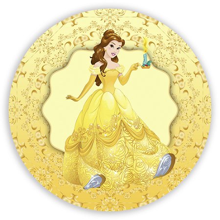 Capa Painel Redondo Sublimado - Bela e a Fera