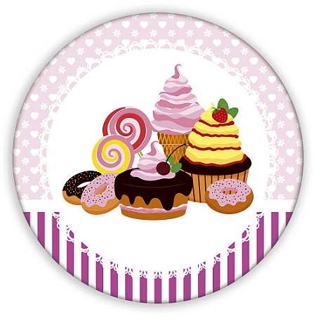 Capa Painel Redondo Sublimado - Doces
