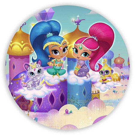 Capa Painel Redondo Sublimado - Shimmer e Shine