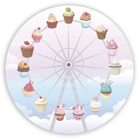 Capa Painel Redondo Sublimado - Doces
