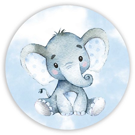 Capa Painel Redondo Sublimado - Elefante Azul