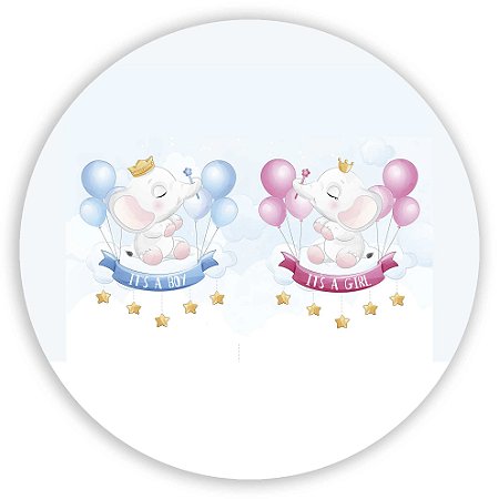 Capa Painel Redondo Sublimado - Elefante Revelação