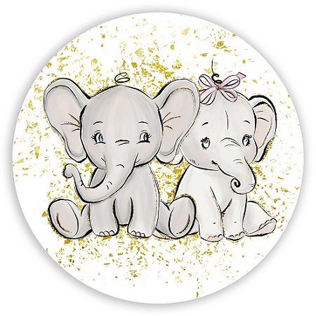 Capa Painel Redondo Sublimado - Elefante Revelação
