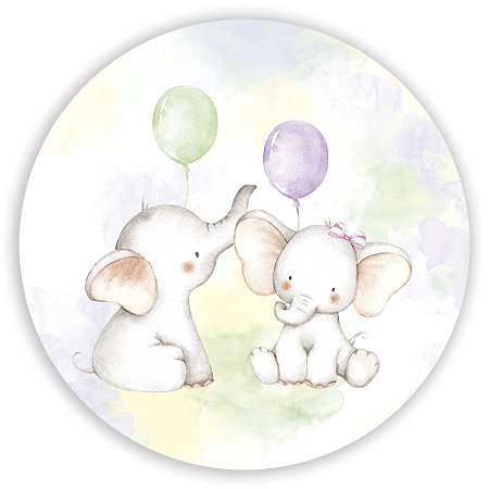 Capa Painel Redondo Sublimado - Elefante Revelação