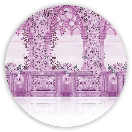 Capa Painel Redondo Sublimado - Fachada Castelo Rosa