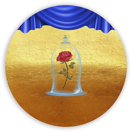 Capa Painel Redondo Sublimado - Bela e a Fera