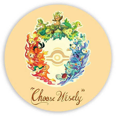 Capa Painel Redondo Sublimado - Pokemon Iniciais