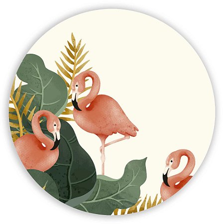 Capa Painel Redondo Sublimado - Flamingo