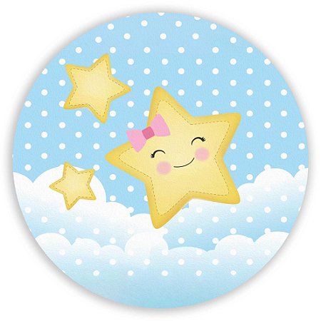 Capa Painel Redondo Sublimado - Brilha brilha Estrelinha