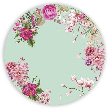 Capa Painel Redondo Sublimado - Floral