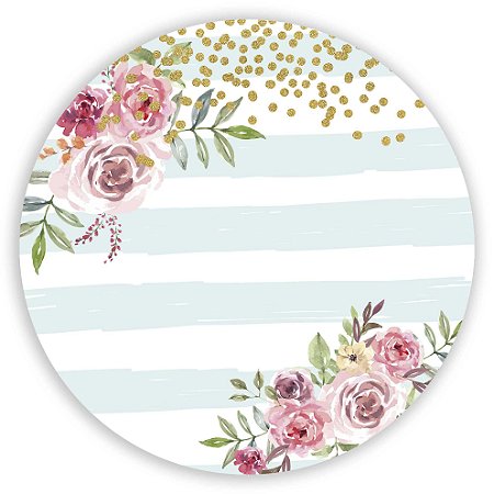 Capa Painel Redondo Sublimado - Floral