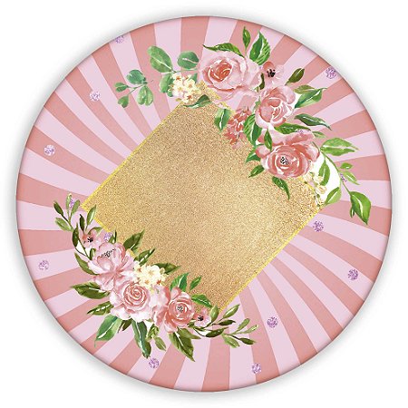 Capa Painel Redondo Sublimado - Floral