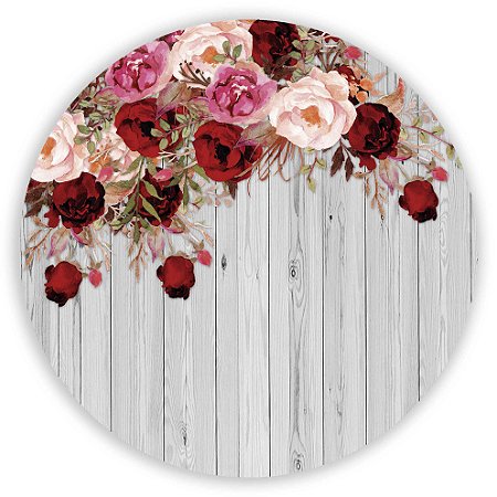 Capa Painel Redondo Sublimado - Floral Geometrico