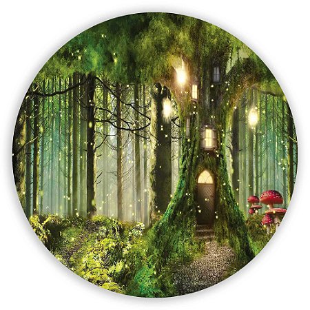 Capa Painel Redondo Sublimado - Floral Geometrico