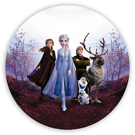 Capa Painel Redondo Sublimado - Frozen