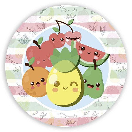 Capa Painel Redondo Sublimado - Frutinhas