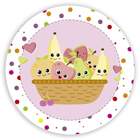 Capa Painel Redondo Sublimado - Frutinhas