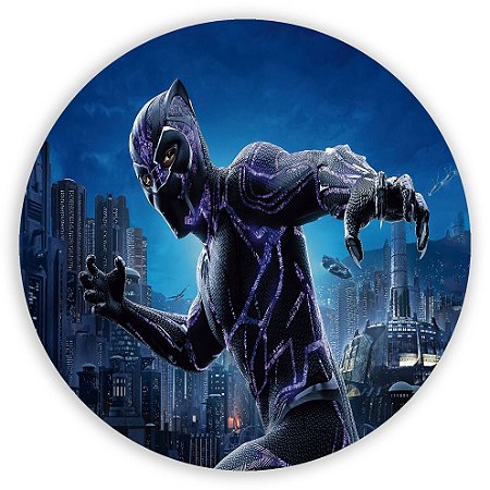 Capa Painel Redondo Sublimado - Pantera Negra