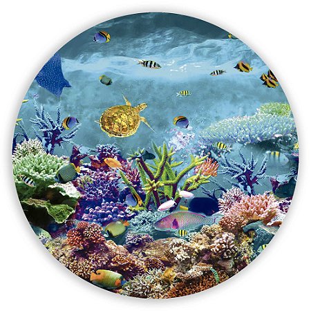 Capa Painel Redondo Sublimado - Fundo do Mar