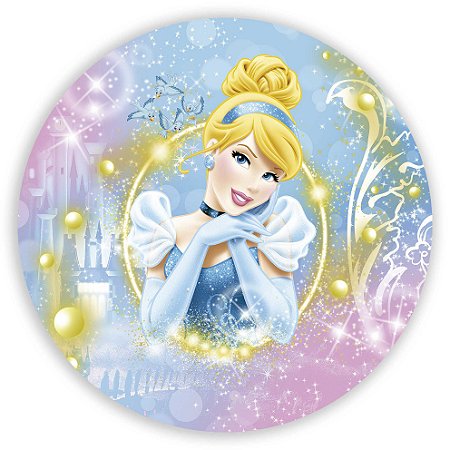 Capa Painel Redondo Sublimado - Cinderela