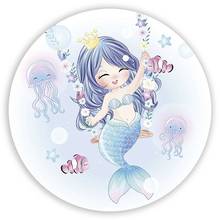 Capa Painel Redondo Sublimado - Sereia