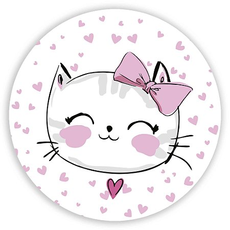 Capa Painel Redondo Sublimado - Gata